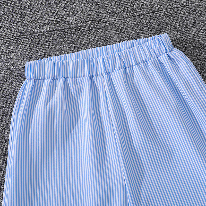 7-12 Nyt Børnetøj Mellemstor og Stor Stribet Langærmet T-shirt Top Piger Sæt_voghion.com