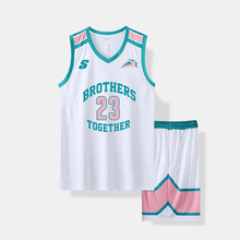 新款篮球服套装 夏季男女蓝球训练比赛队服运动球衣大码背心印号
