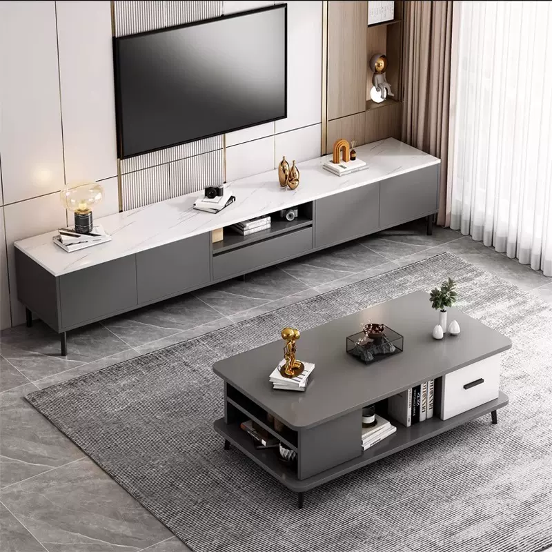 电视柜小户型现代简约落地轻奢意式客厅家用茶桌电视机柜茶几组合