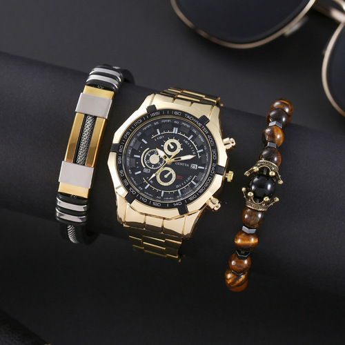 Men wrist watch new watch men's sports trend men's watch calendar steel band quartz watch non-mechanical