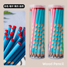 厂家直销小学生洞洞铅笔矫正握笔姿势不易断考试2B铅笔HB铅笔批发