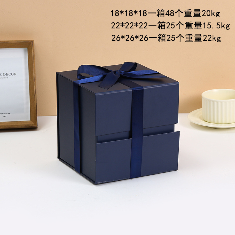 Caixa de regalo de cinta simple, caja de embalaje plegable, caja de regalo de cumpleaños, cosméticos, caja de regalo