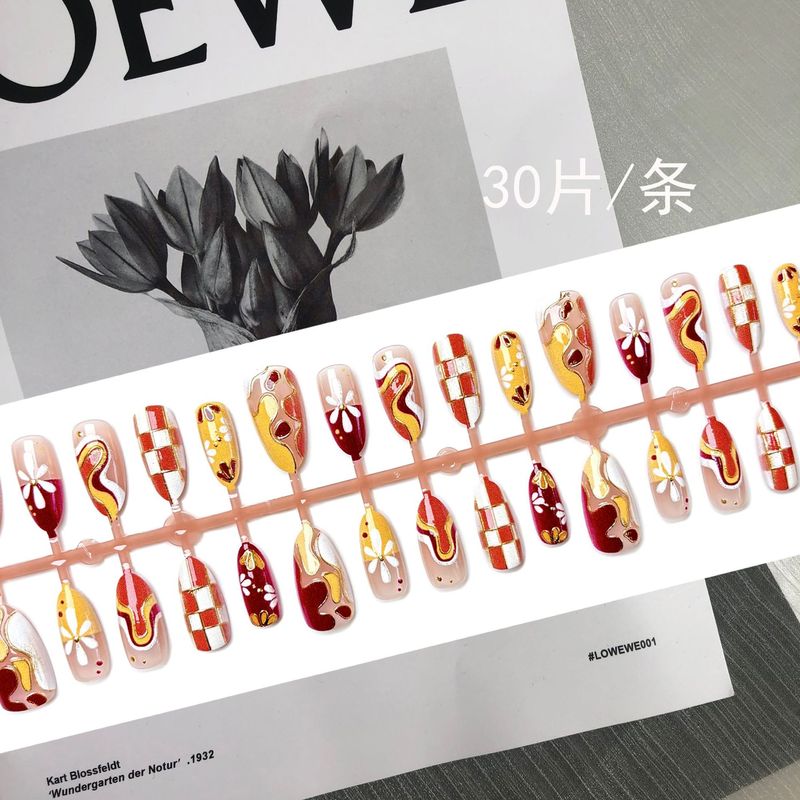秋冬爆款跨境热销法式美拉德外贸穿戴甲批发鎏金美甲贴片nails|undefined