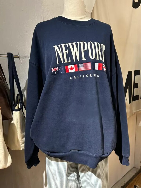 【Cross-Border European Size】Letter Print Sweatshirt for Women, New Autumn Casual O-Neck Flag Long Sleeve Sweatshirt 【Cross-Border European Size】Letter Print Sweatshirt for Women, New Autumn Casual O-Neck Flag Long Sleeve Sweatshirt