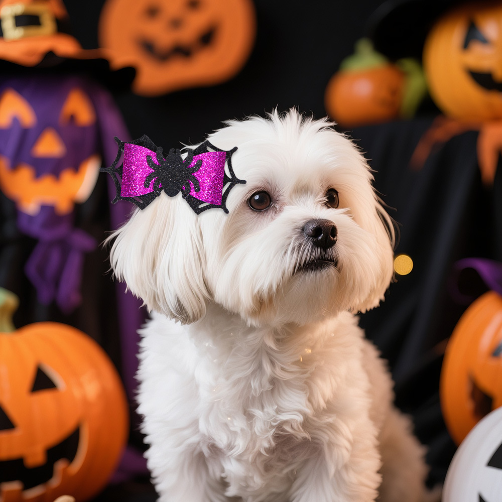 Nuevo Halloween mascotas pinzas de cabello perro parodia tocado gato fantasma fiesta decoración murciélago araña pinzas de boca de pato
