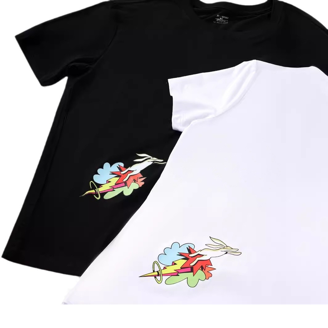 Nueva camiseta con sensación de hielo para hombre de manga corta Solona camisa cultural letra camisa publicitaria suelta cuello redondo ropa de trabajo impresión al por mayor