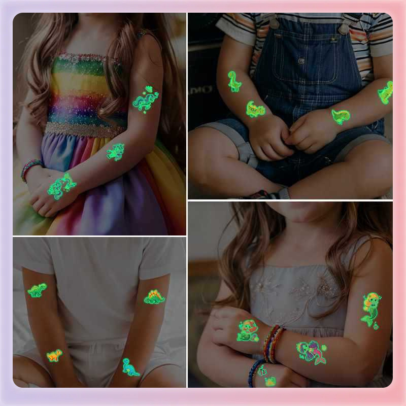 ✅ Children and Adults Luminous Tattoo Stickers Waterproof and Long-Lasting Cartoon Boys and Girls Fun Luminous Water Transfer Personalized Stickers