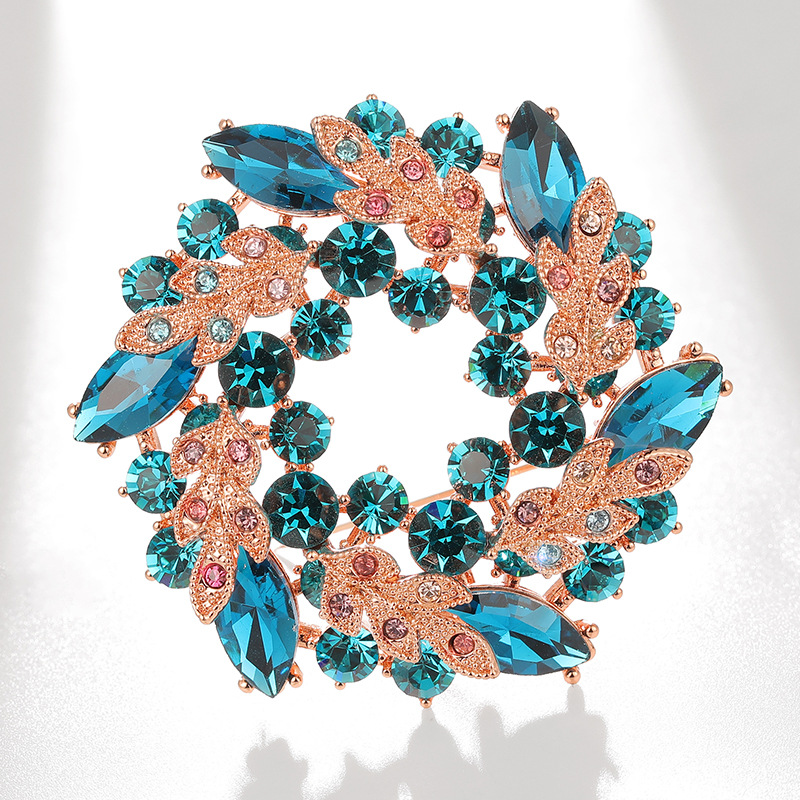 Business Manager Wear Badge Stage Silk Towel Buckle Bauhinia Pin Fixed Decorations Dual-purpose Crystal Brooch