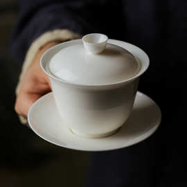 瓷彩瓷盖碗单个不汤手陶瓷泡茶碗茶杯家用好用盖碗功夫茶具