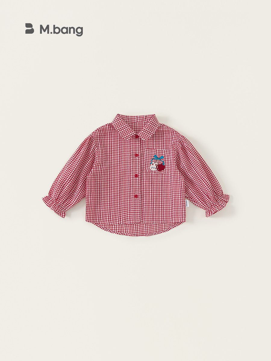 Yoobao ropa infantil camisa a cuadros de niñas 2025 nueva ropa de primavera para niños camisa universal camisa de bebé con solapa