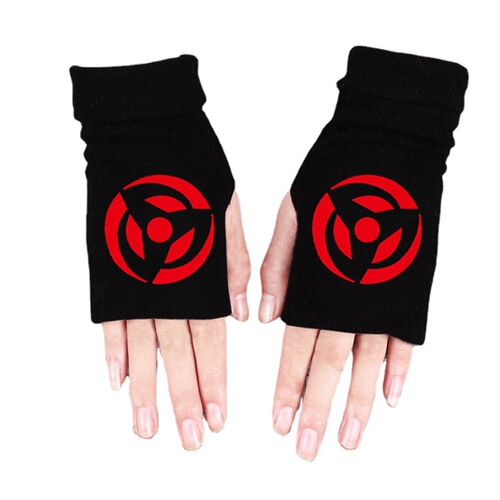 Naruto Sasuke Kakashi cute two-dimensional anime online game thickened gloves half palm half finger student