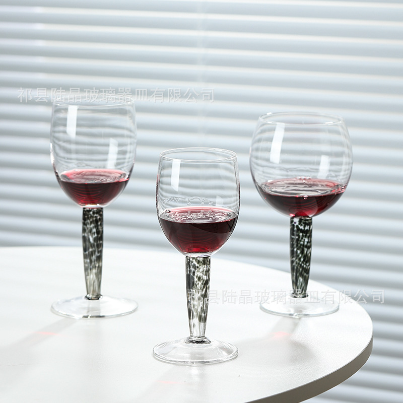 Lu Jing negro flor semilla Copa artificial soplado Copa vino cristal vidrio hogar vidrio vino vidrio