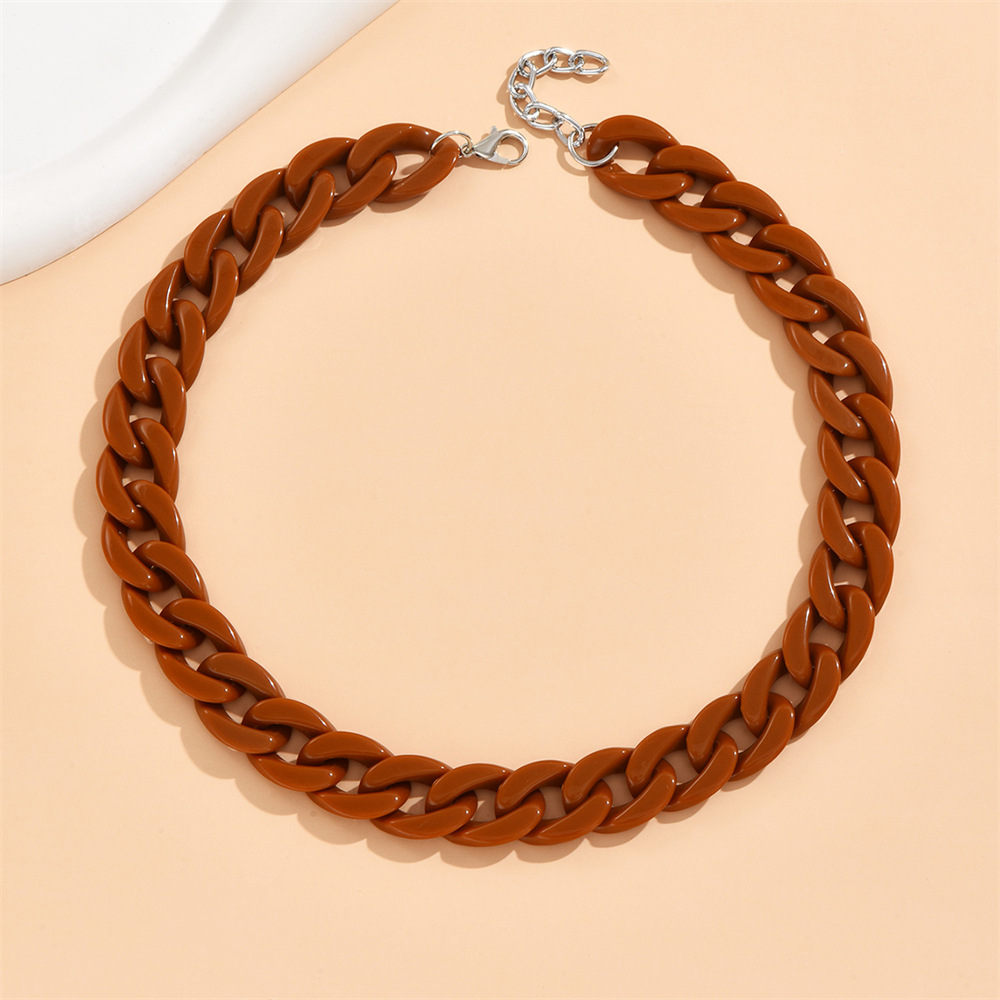 1 Piece Quantity Casual Simple Style Solid Color Arylic Chain Necklaces Wholesale