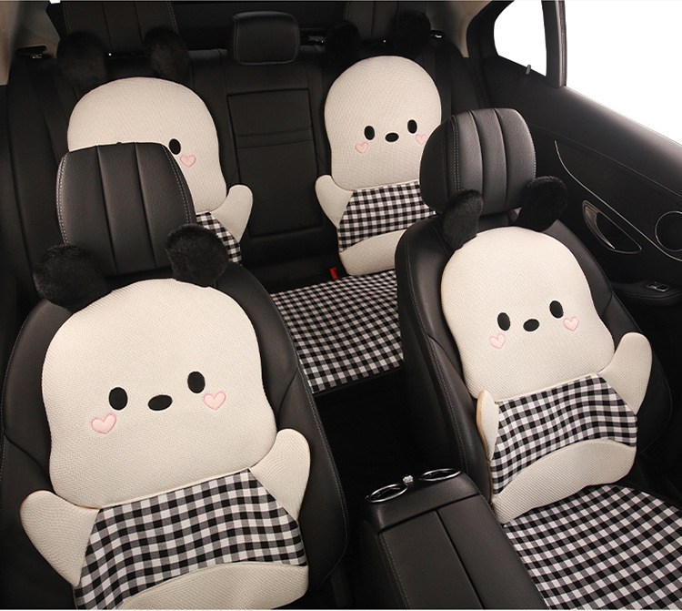 Car Seat Cushion, Four-Season Universal, Heart-Shaped Dog Seat Cushion, Suitable for Five-Seater Cars, Women's Interior, Cartoon Cute, Comfortable, Non-Slip