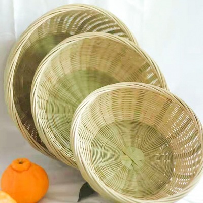 Bamboo weave Bamboo products Basket Pure natural household Steamed buns Bamboo Zhukuang fruit Vegetables household Bamboo basket