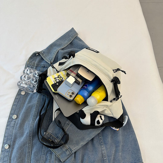 Simple Ins Harajuku Style Large Capacity Satchel Men's Retro All-match Tooling Crossbody Bag Women's Sports Casual Chest Bag