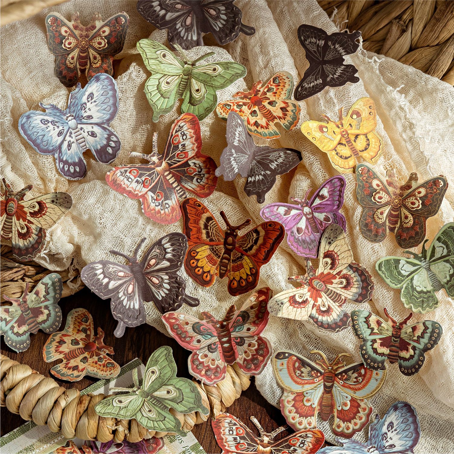 Mo Mo Toppan Etiqueta engomada en relieve Serie de bolsas Historia de bordado Estilo antiguo Material de cuenta manual Película de corte Etiqueta engomada decorativa de bricolaje