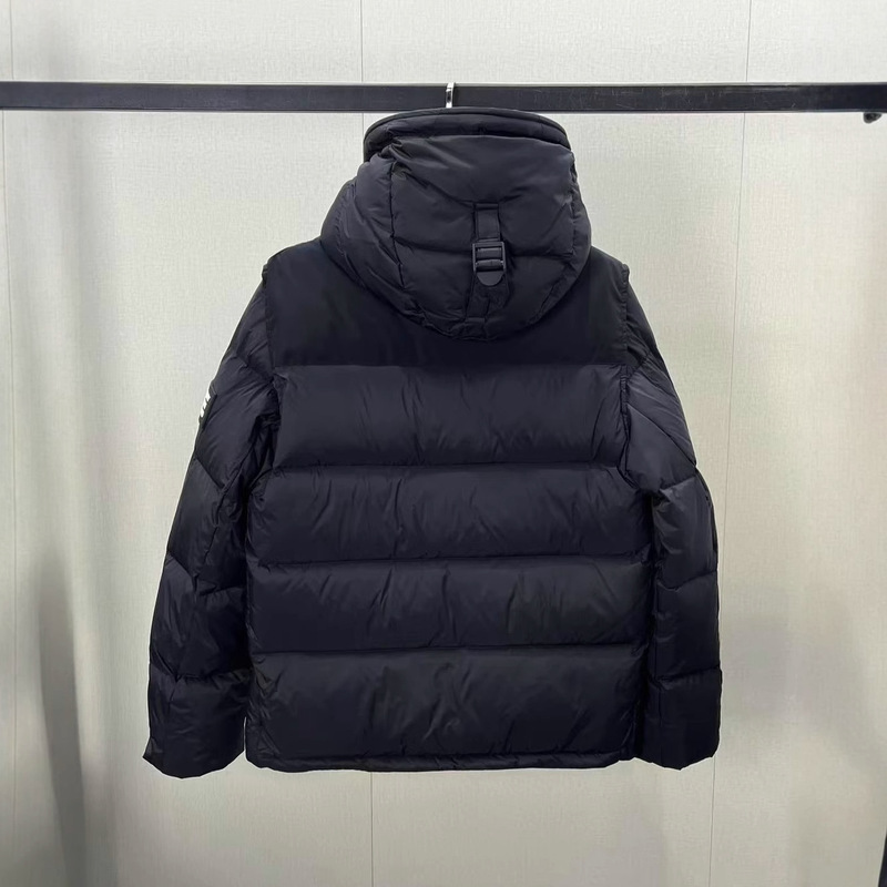 巴家羽绒服男款脱袖外套黑灰领可拆袖外套跨境黑色|undefined