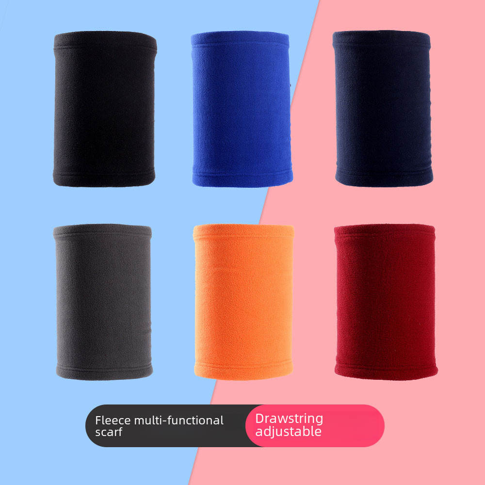 Autumn and winter fleece warm scarf drawstring double reflective strip ski mask outdoor riding multifunctional cold proof collar