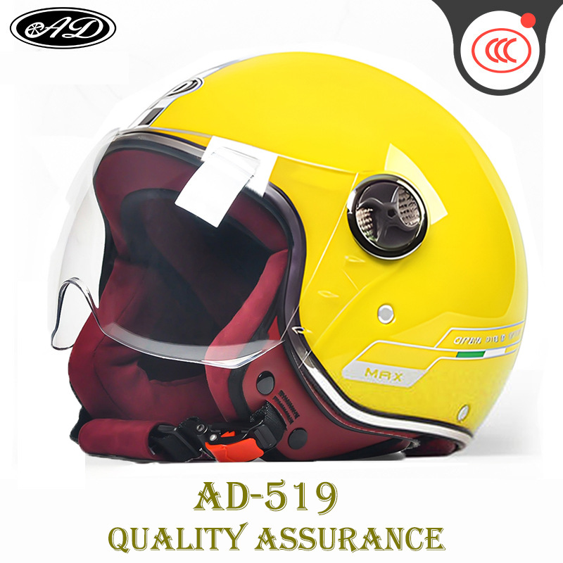 3C Certified Electric, Motuoche Motosiklet kaskı (dəbilqə) - yellow-checkered-flag-short-transparent-visor