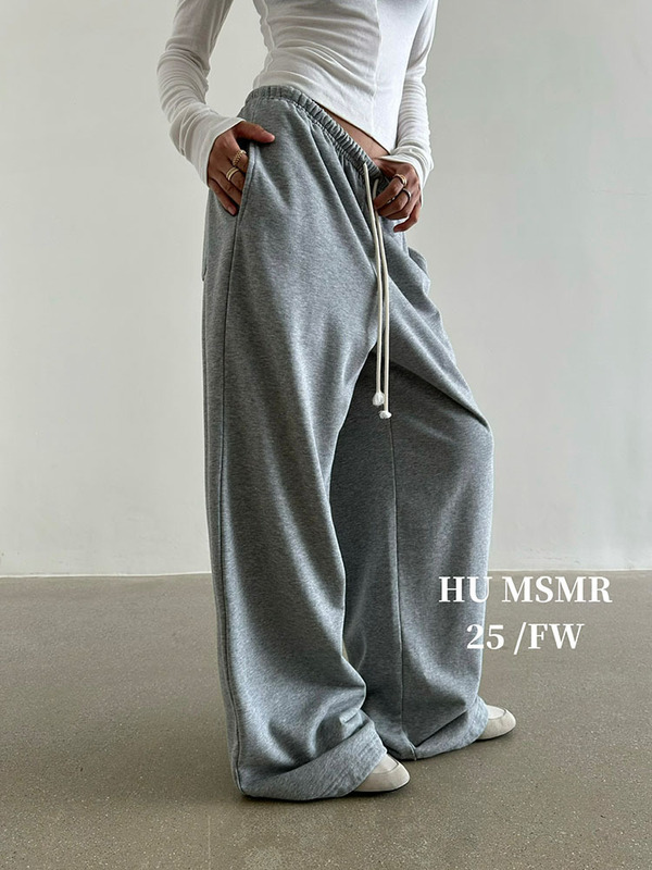 广州十三行HUMSMR秋款上新抽绳阔腿宽松百搭休闲裤C1033|undefined