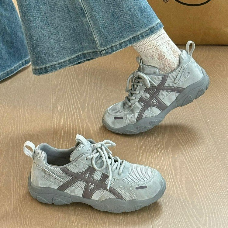 Retro Thick-Soled Moral Training Shoes for Women 2025 Autumn and Winter New Style Huge Soft-Soled Sports and Leisure Women's Shoes Forrest Gump Shoes