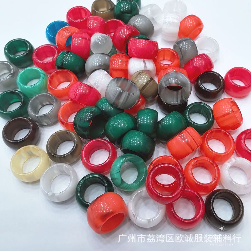 Resin Cloud Pattern Large Hole Positioning Beads Sweatshirt Sweatpants Accessories Hat Rope Perforated Beads Two-color Ring Plastic Beads