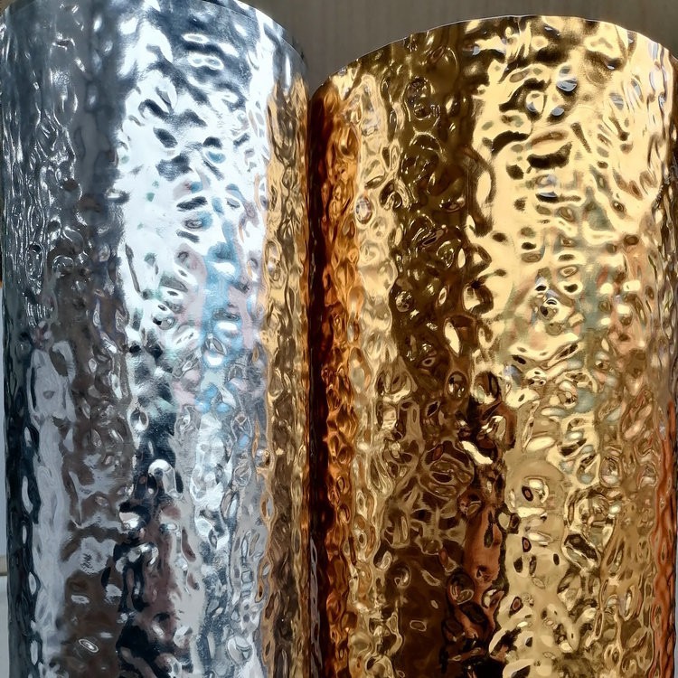 水波纹镜面膜商场展示吊顶婚礼背景压花水波浪膜金属ktv装饰面膜