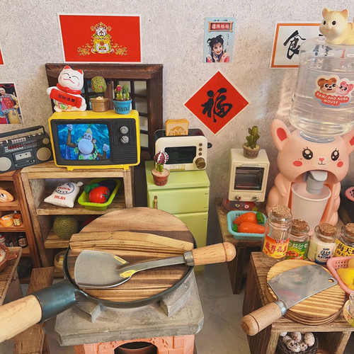 Internet celebrity street stall mini kitchen play house cooking toys full set of kitchen utensils college labor class teaching materials gift