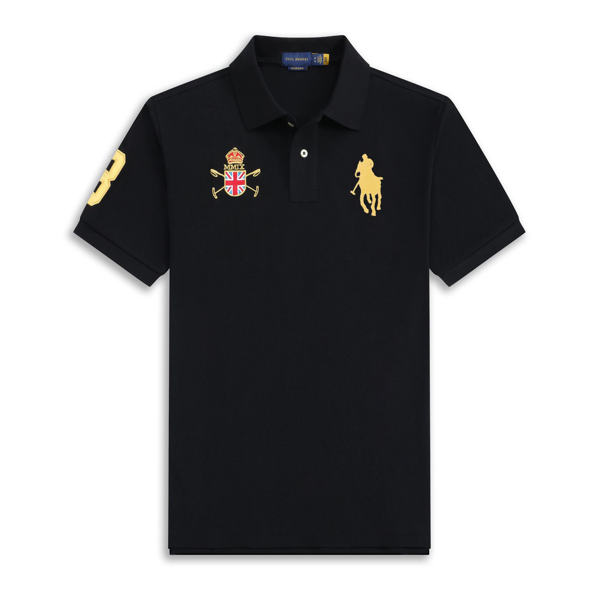 Original Single Quality Paul Pony Mark Men's Short-sleeved Polo Shirt Pure Cotton Summer Lapel T-shirt Short-sleeved Men's Polo Shirt