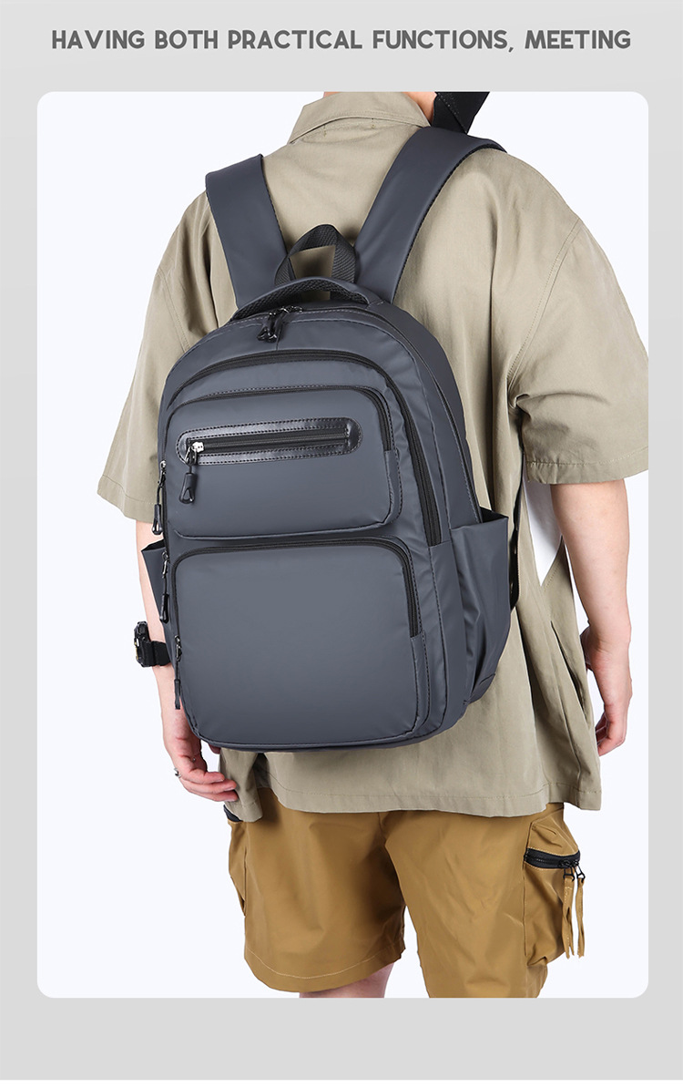 Cross-border wholesale of new large-capacity, simple commuting computer bags, school bags for junior and senior high school students, foreign trade backpacks for men, Korean version Item Picture