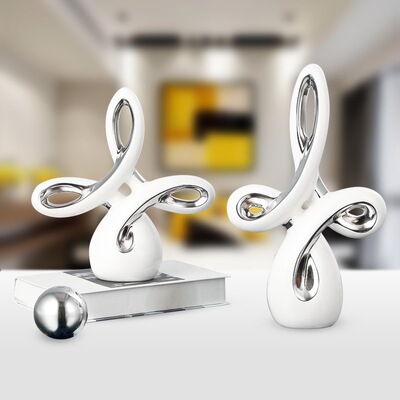 Chinese knot modern Simplicity Wine cabinet ornament ceramics a decoration Porcelain Arts and Crafts Plates Blue and white porcelain