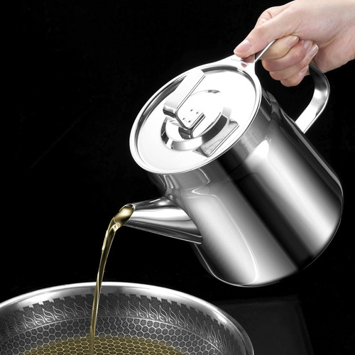 304 stainless steel oil pot household filter oil tank with lid oil bottle multifunctional olive oil storage kitchen vinegar pot