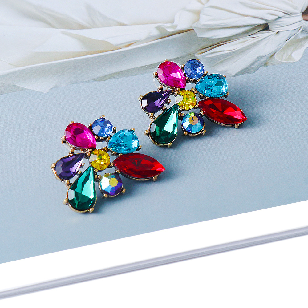new glass diamond earrings creative earrings personalized jewelry