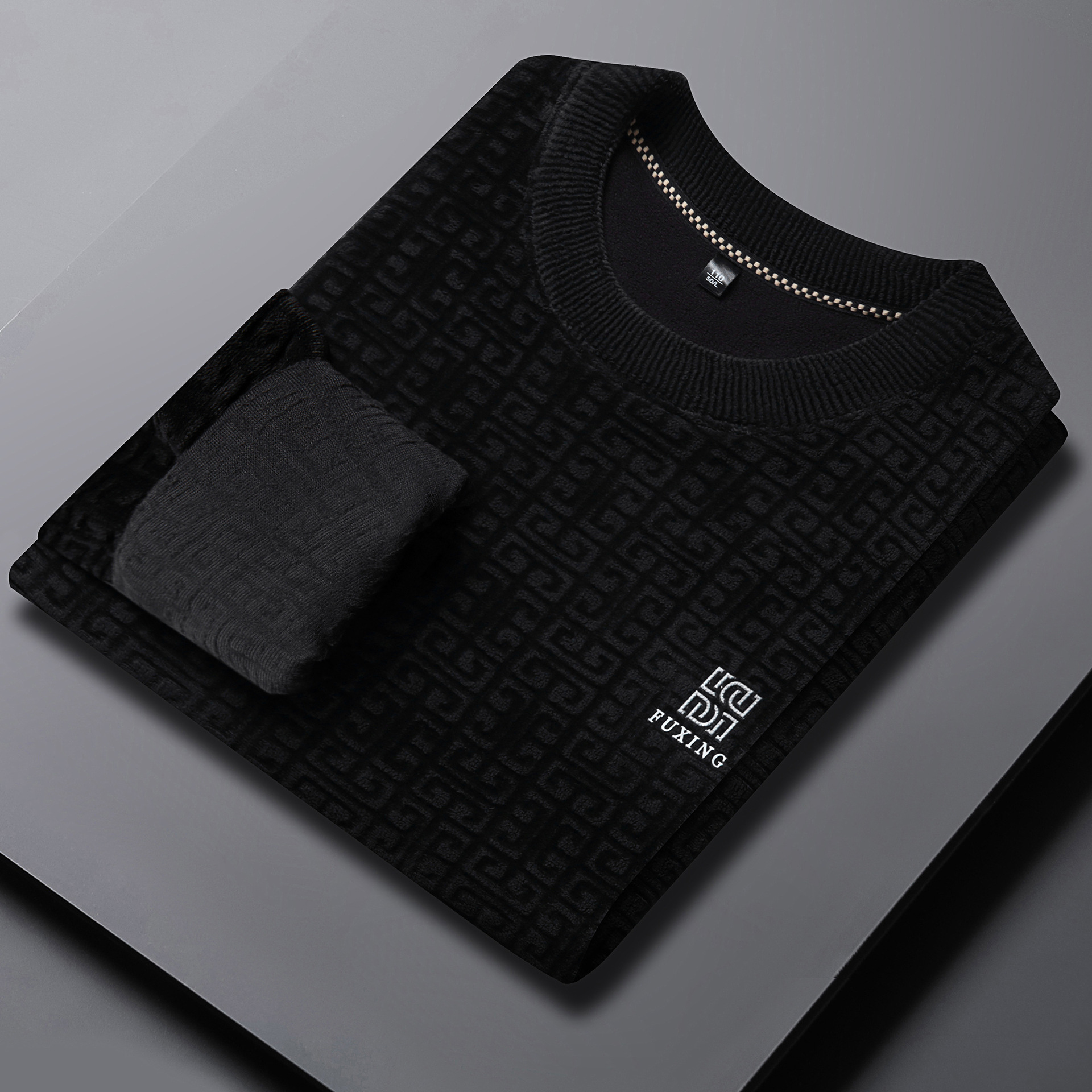 Sweatshirt Round Neck Men's Sweater Manufacturer Direct Sales Casual Men's New Thickened Thermal Underwear Men's Autumn and Winter Bottoming Shirt