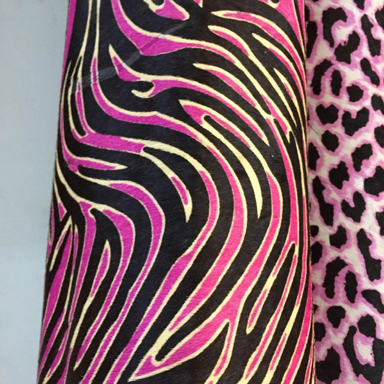 厂家现货供应牛皮牛毛皮革豹纹马毛丝印风格箱包鞋帽皮革头层牛皮