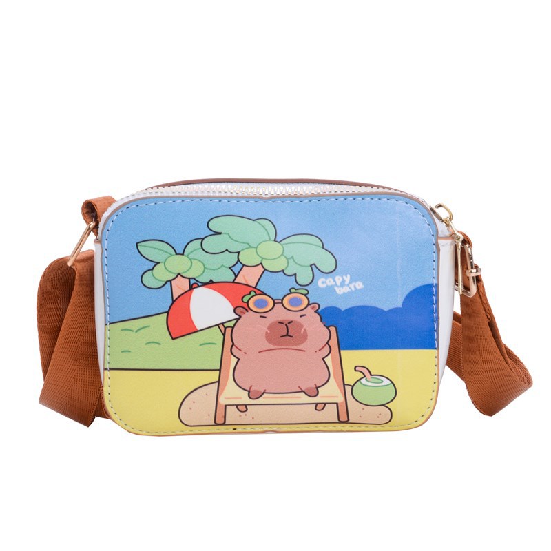Bolso de hombro para niños transfronterizo Kapibala Bolso de mensajero para niñas Bolso para niños lindo Monedero para niños Bolso cuadrado PU