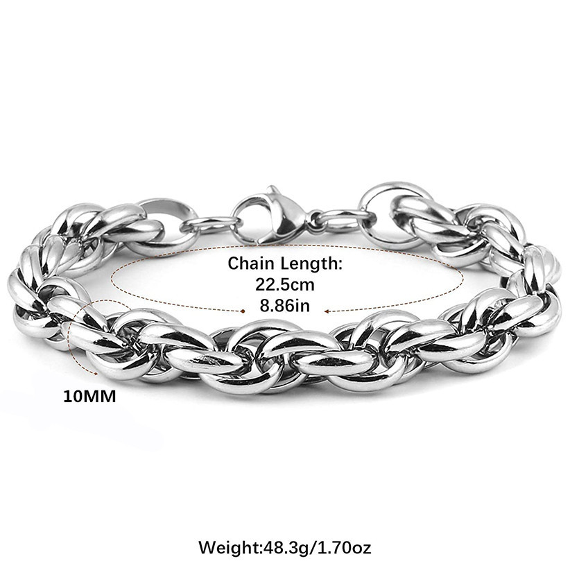 10g Weight Bracelets, Necklace Classification 1 Piece Quantity Daily, Street Occasion Stainless Steel, Titanium Steel Material Solid Color Pattern Men's Gender Plating Design Hip-Hop, Simple Style Style Hip-Hop Simple Style Solid Color Stainless Steel Titanium Steel Plating Men's Bracelets Necklace Men Cuff & Bangle 4