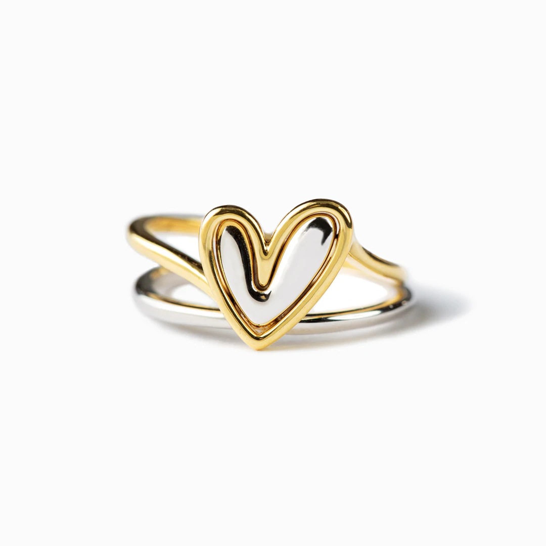 Elegant Lady Heart Shape Sterling Silver Plating Rings display picture 1