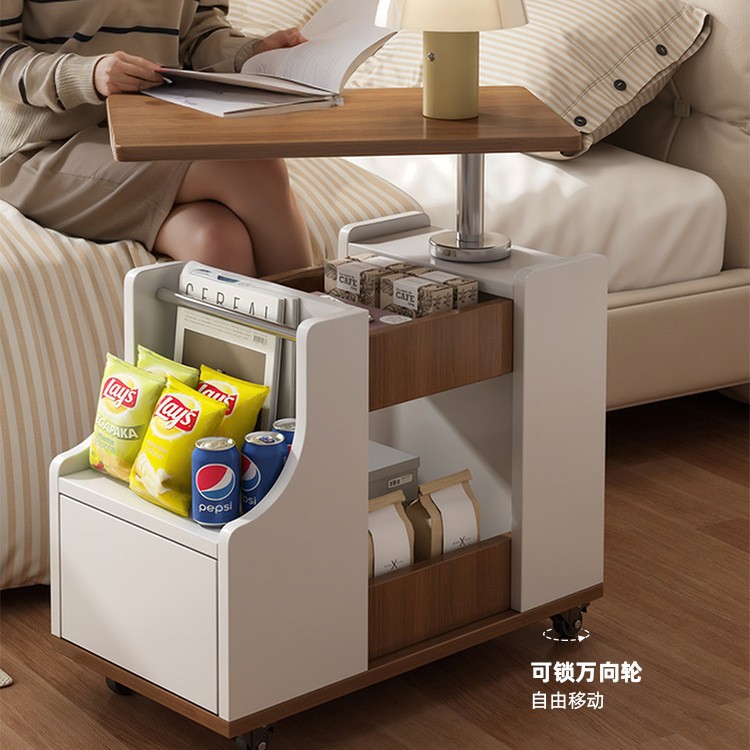 Bedside Table for Home Bedroom 2026 Hot Model Bedside Table Movable Adjustable Small Side Table Bedside Storage Cabinet Side Cabinet