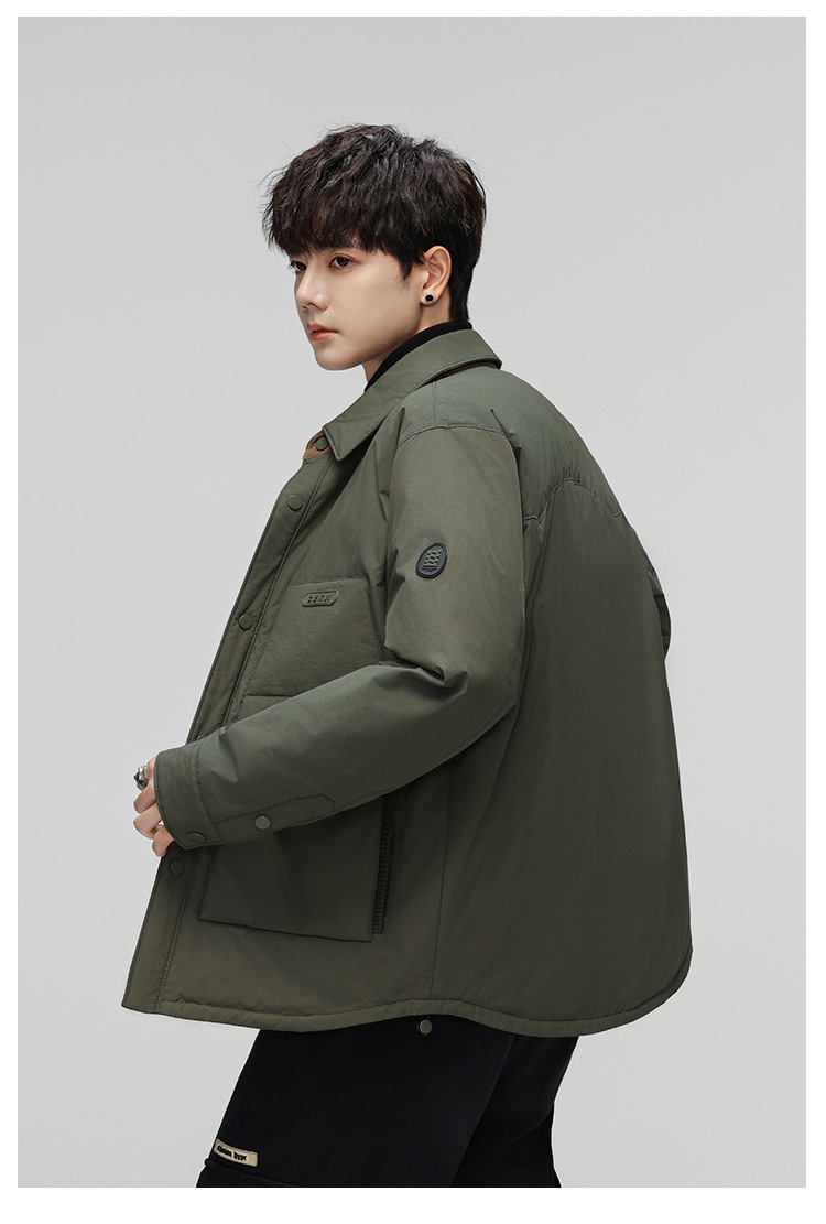 Men's Down Jacket Lapel Collar Warm Casual Winter Coat For Men_voghion.com