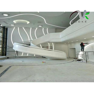 Professional Custom Grg Light Circle Stairs Fire Retardant Grg Spiral Staircase Art Decorative Curved Staircase