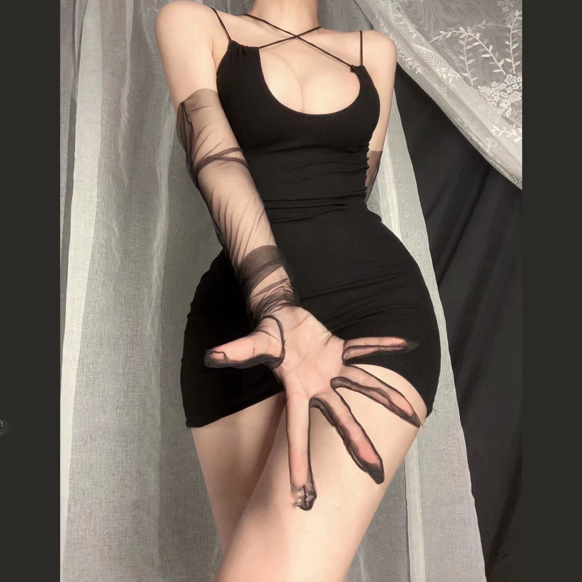 Underwear, uniform, sexy set, backless, hip-accented, lifting effect