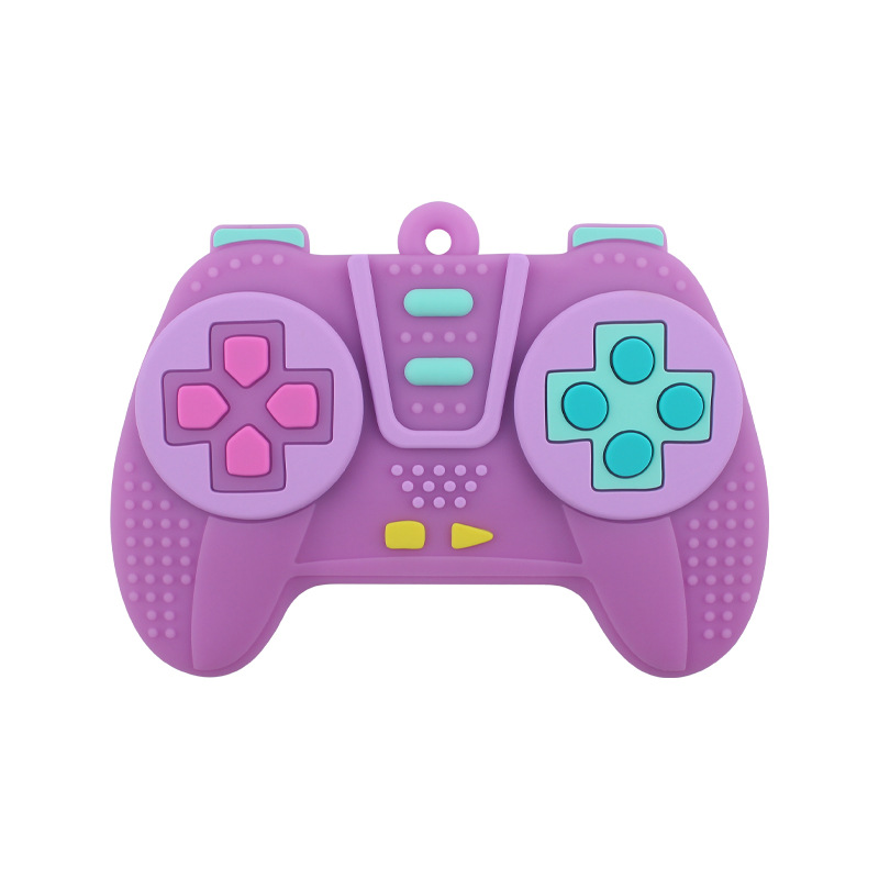 Nuevo bebé suministros de dibujos animados juego mango mordedor bebé creativo silicona mordedura pegamento teether palo juguete