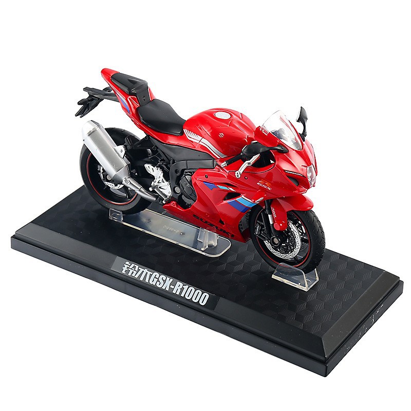 Caja a granel color ámbar 1:12 Suzuki GSX-R1000 aleación modelo de motocicleta simulación coche de carreras decoración de juguete