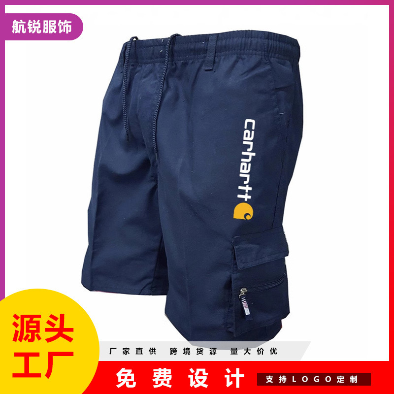 Men's multi-pocket workwear shorts trendy brand carhartt letters summer men's sports casual shorts wholesale