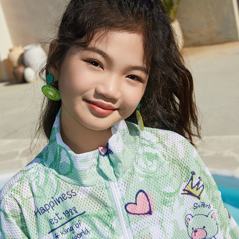 26-Piece Girls' Swimsuit Set for Teenagers, Trendy Ins-Style Fashion Three-Piece Sun-Protective Swimwear for Hot Springs and Beach