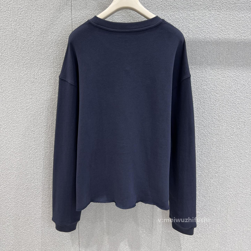 趣味邮票印花圆领长袖卫衣 休闲中性风宽松显瘦上衣早秋 ZT63168|undefined