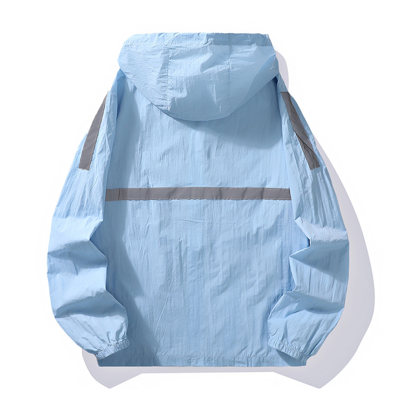 얇은 아이스 실크 커플 스킨 의류 여름 스포츠 경량 통기성 느슨한 재킷 유행 캐주얼 윈드 브레이커 재킷