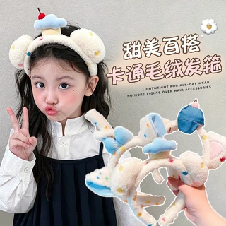 儿童甜美百搭发箍2026新款搞怪头箍宝宝秋冬毛绒波点拍照可爱发饰